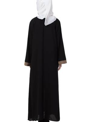 Black Nida Plain Abaya 2