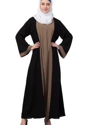 Black Nida Plain Abaya 1
