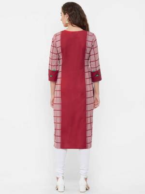 Red printed cotton ethnic-kurtis 2