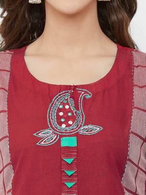 Red printed cotton ethnic-kurtis 5