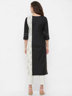 Black printed linen ethnic-kurtis 2