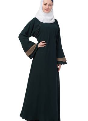 Green Nida Plain Abaya 4