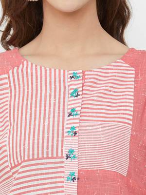 Pink printed cotton ethnic-kurtis 5
