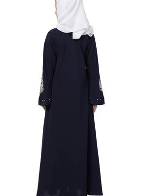 Blue Nida Embroidered Abaya 2