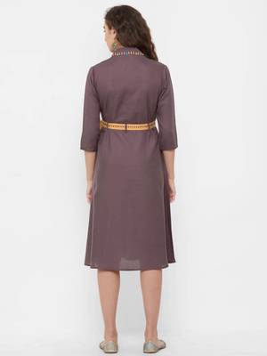 Purple plain rayon ethnic-kurtis 2