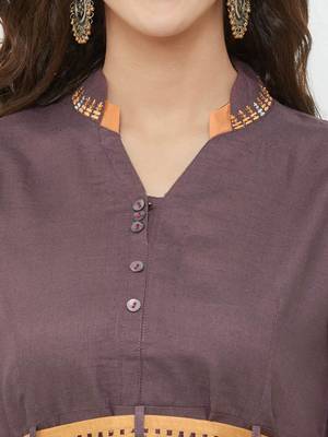 Purple plain rayon ethnic-kurtis 5