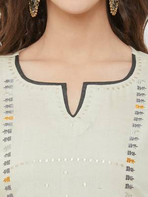 Beige plain rayon ethnic-kurtis 5