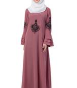 Pink Nida Embroidered Abaya