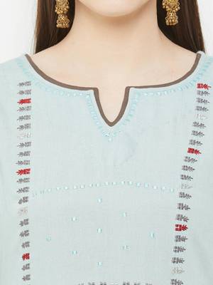 Grey plain rayon ethnic-kurtis 5
