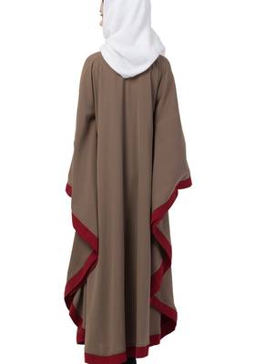 Beige Nida Embroidered Abaya 2