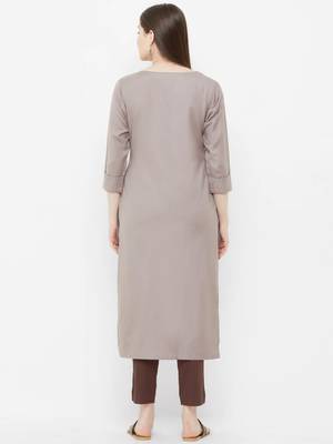 Grey embroidered rayon ethnic-kurtis 2