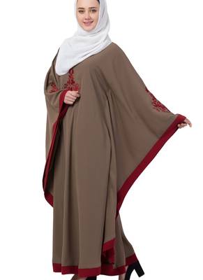 Beige Nida Embroidered Abaya 5