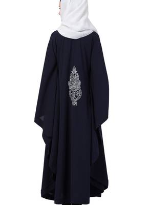Blue Nida Embroidered Abaya 2