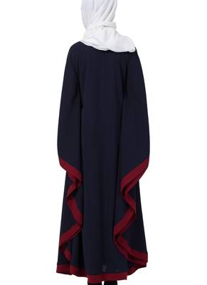 Blue Nida Embroidered Abaya 2