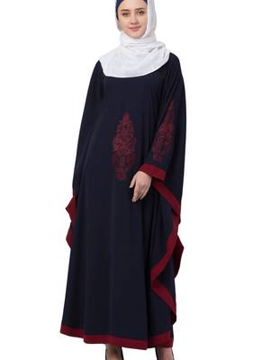 Blue Nida Embroidered Abaya 3