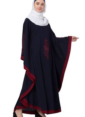 Blue Nida Embroidered Abaya 4