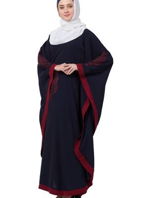 Blue Nida Embroidered Abaya 5