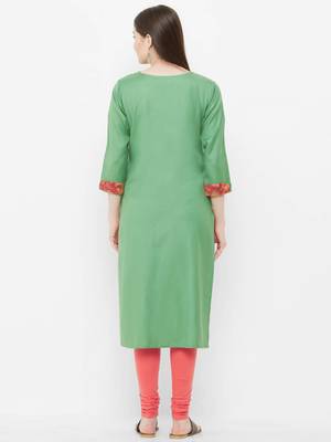 Green embroidered rayon ethnic-kurtis 2