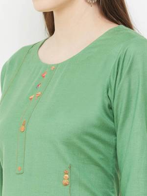 Green embroidered rayon ethnic-kurtis 5