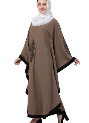 Beige Nida Embroidered Abaya 5
