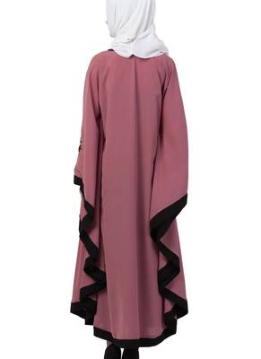 Pink Nida Embroidered Abaya 2