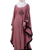 Pink Nida Embroidered Abaya