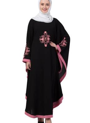 Black Nida Embroidered Abaya 1