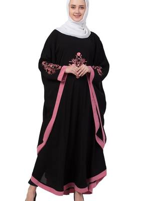 Black Nida Embroidered Abaya 3