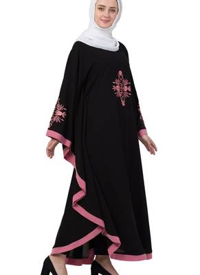 Black Nida Embroidered Abaya 4