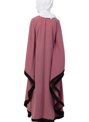 Pink Nida Embroidered Abaya 2