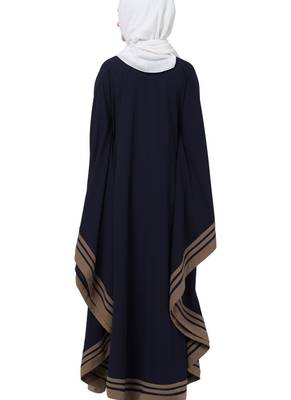 Blue Nida Plain Abaya 2