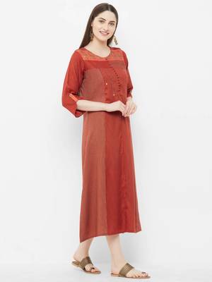 Red printed rayon ethnic-kurtis 4