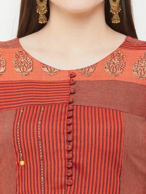 Red printed rayon ethnic-kurtis 5