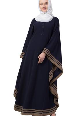 Blue Nida Plain Abaya 3