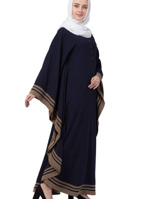 Blue Nida Plain Abaya 4