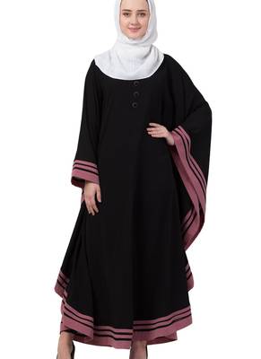Black Nida Plain Abaya 3