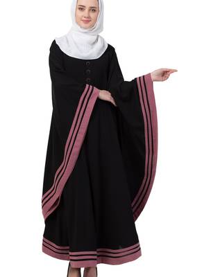 Black Nida Plain Abaya 4