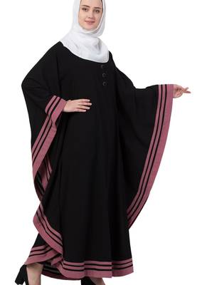 Black Nida Plain Abaya 1
