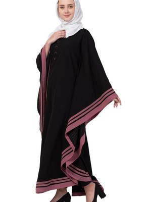 Black Nida Plain Abaya 5