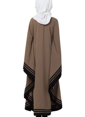 Beige Nida Plain Abaya 2