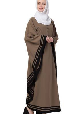 Beige Nida Plain Abaya 5