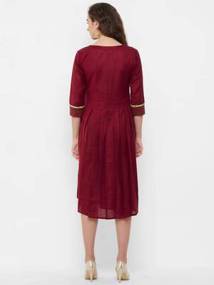 Red plain rayon ethnic-kurtis 2