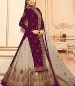 Beet Embroidered Georgette Semi Stitched Salwar With Dupatta