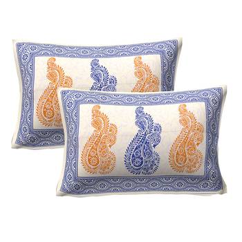 100% Cotton Printed Jaipuri Double Bedsheet with 2 Pillow Covers 2