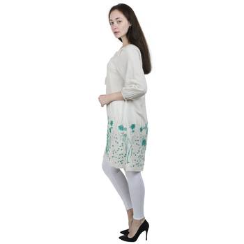 Beige Embroidered Blended Cotton Tunics 2