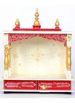 White And Red Color Beautiful Pooja Temple 1