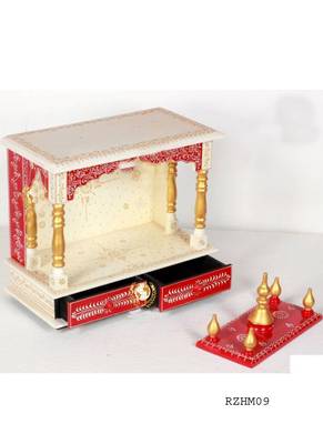 White And Red Color Beautiful Pooja Temple 4