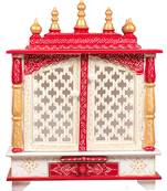 White And Red Color Beautiful Pooja Temple