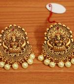 Gold Pearl Danglers-Drops