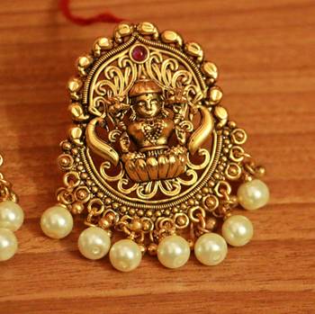 Gold Pearl Danglers-Drops 2